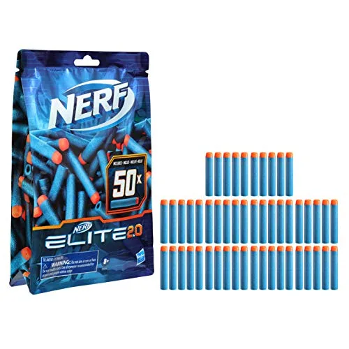 Nerf ▫️ Elite 2.0 - Dardos de reposição - 50 dardos Elite - Compatível com todos os lançadores que utilizam 5