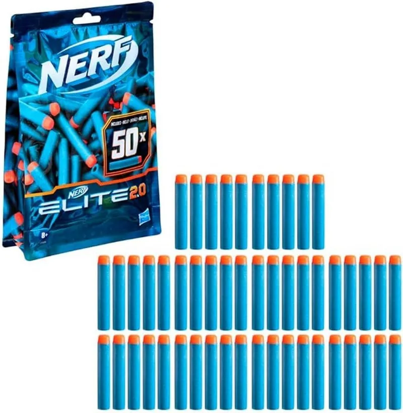 Nerf ▫️ Elite 2.0 - Dardos de substituição - 50 dardos Elite - Compatível com todos os lançadores que utilizam dardos Elite 2.0