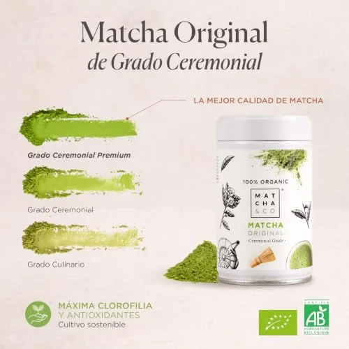 Matcha & CO ▫️ Chá Matcha Original 100%, Grau Cerimonial, em Pó Biológico do Japão, Biológico, 100% Natural, Chá Verde, 80 g - 2