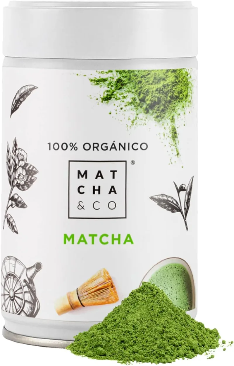 Matcha & CO ▫️ Chá Original Matcha 100% Chá Matcha Orgânico, Grau Cerimonial, Pó Orgânico do Japão, Orgânico, 100% Natural, Chá Verde, 80G -
