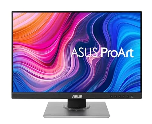 ASUS ▫️ ProArt Display PA248QV - Monitor profissional de 24,1”, 16:10, IPS, WUXGA (1920 x 1200), 100% sRGB, 100% Rec.709, ΔE2, verificado pela Calman, predefinição ProArt, paleta ProArt, suporte ergonómico 2