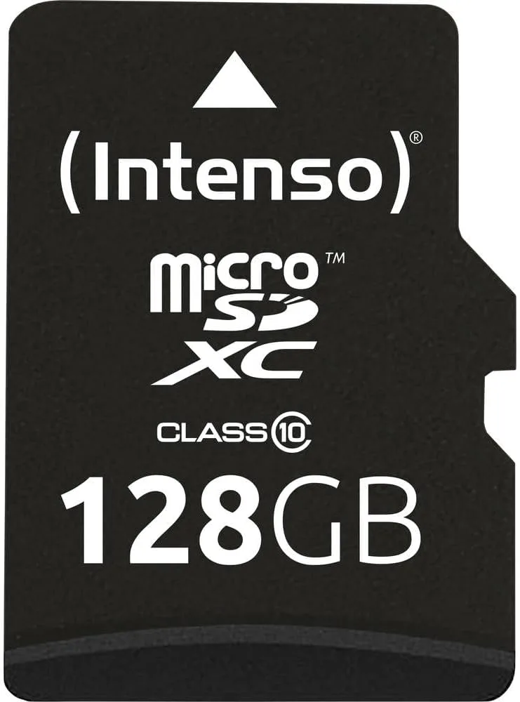 Intenso ▫️ Cartão Micro SD de 128 GB (adaptador SD incluído, Classe 10), cor preta
