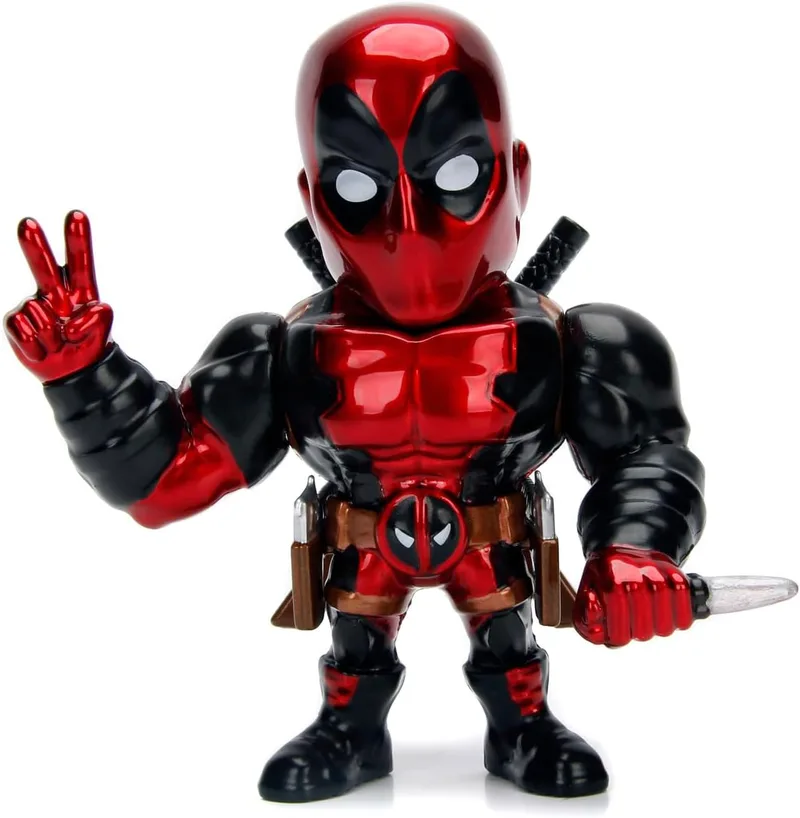 Jada ▫️ Deadpool Figura metálica de 10 cm Autêntica licenciada pela Marvel, altamente colecionável (253221006)