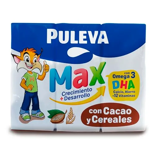 Puleva ▫️ Max Cereais e Cacau com Leite para o Crescimento +3 Anos, Caixa 10x3x200 ml 5