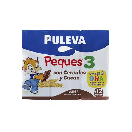 Puleva ▫️ Peques 3 Cereais e Cacau com Leite para o Crescimento +12M, 10x3x200 ml 5