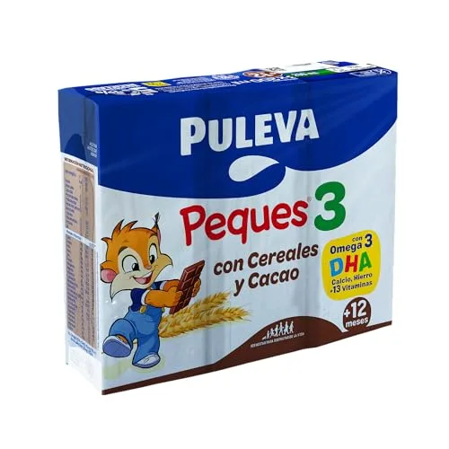 Puleva ▫️ Peques 3 Cereais e Cacau com Leite para o Crescimento +12M, 10x3x200 ml 6