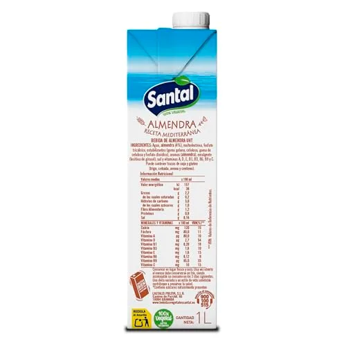 Santal ▫️ Bebida Vegetal de Amêndoa Sem Açúcares Adicionados, Embalagem de 6 x 1 L 2