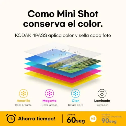 KODAK ▫️ Câmara instantânea retro Mini Shot 2, 5×7,6 cm, 38 folhas, branca 5
