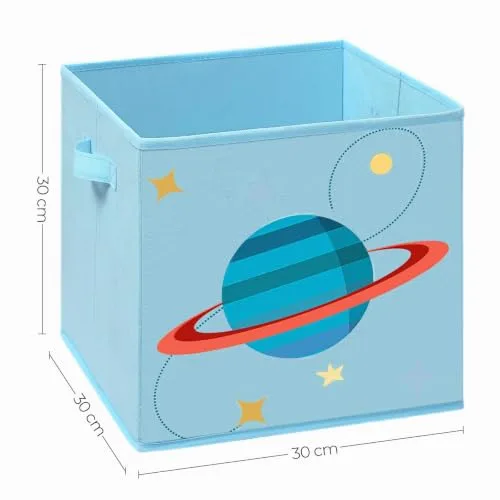 SONGMICS ▫️ Baú de brinquedos infantil com tema espacial, dobrável, conjunto de 3 4