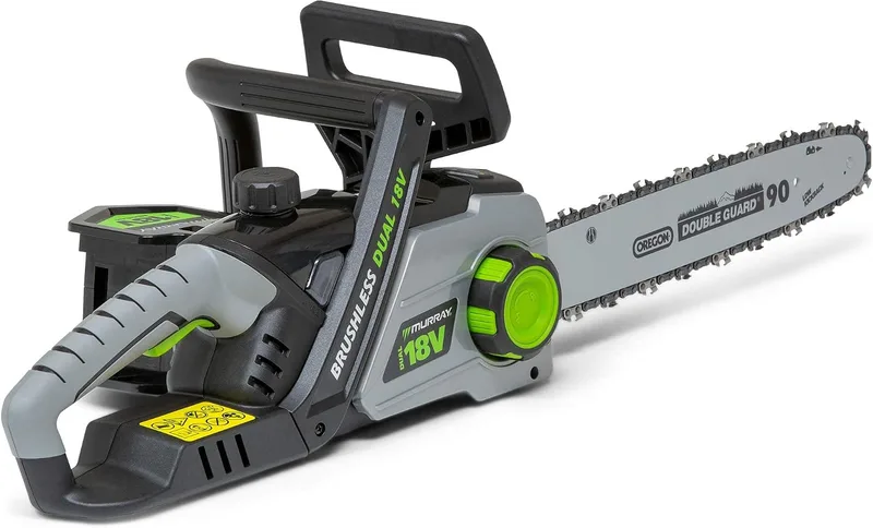 Murray ▫️ IQ18DCS Dual 18 V 36 V de iões de lítio, motosserra de 35 cm sem fio, com motor Briggs & Stratton, apenas o corpo, motor sem escovas de 36 V e 1200 W, 1697264, Motosserra