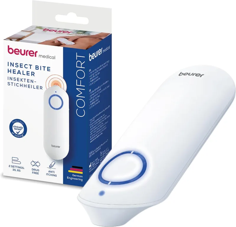 Beurer ▫️ BiteX Original – Dispositivo para o tratamento de mordidas e picadas de insetos BR 60, caneta térmica elétrica para picadas de mosquito que alivia a comichão, ideal para viagens