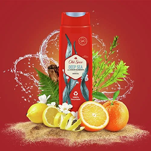 Old Spice ▫️ Gel de banho Deep Sea para homem, 400 ml, 1 x 420 g 4