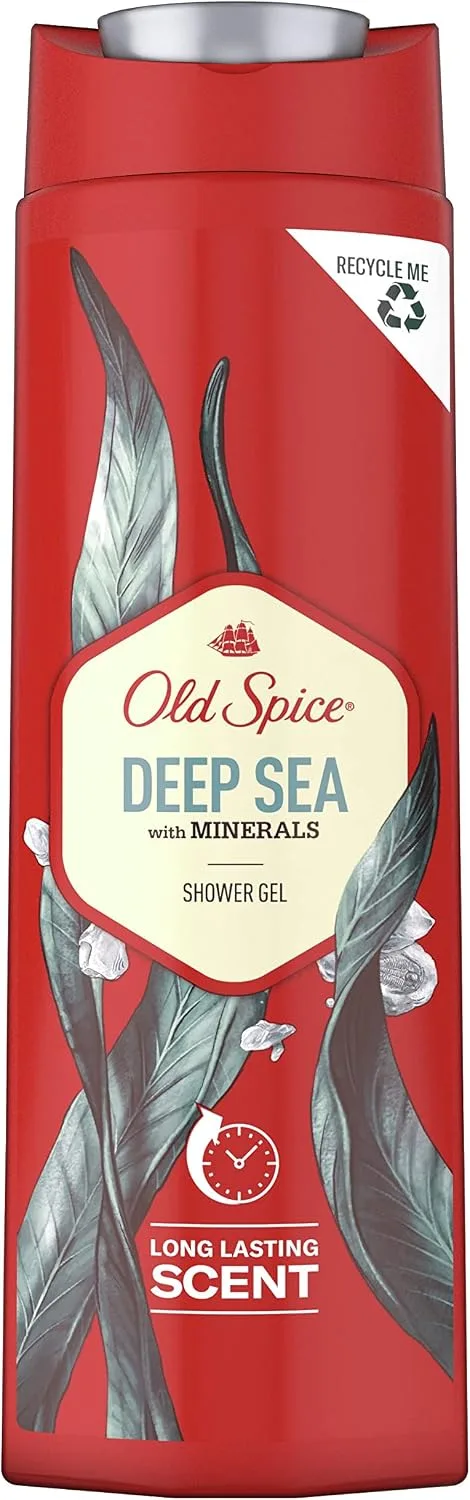 Old Spice ▫️ Gel de banho Deep Sea para homem, 400 ml, 1 x 420 g