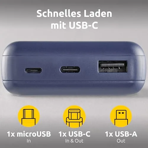 Intenso ▫️ Carregador portátil Power Bank XS10000, bateria externa (10 000 mAh, para smartphones, tablets e muito mais), azul 3