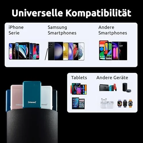 Intenso ▫️ Carregador portátil Power Bank XS10000, bateria externa (10 000 mAh, para smartphones, tablets e muito mais), azul 4