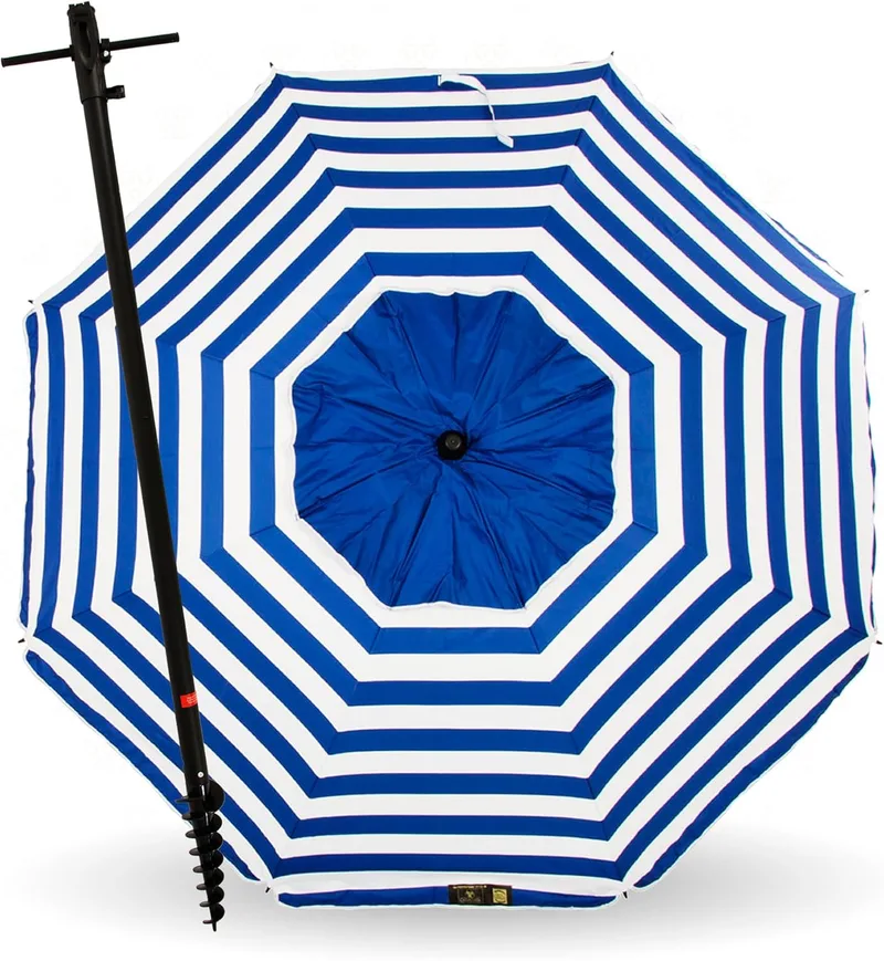 CREVICOSTA QUALITY MARK MARCAS DE CALIDAD ▫️ Guarda-sol de praia, modelo de 200 cm, com espiral e haste extensível. 8 varas. Proteção total contra os raios UV