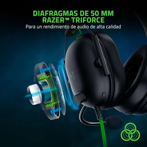 Razer ▫️ BlackShark V2 X - Auscultadores para jogos (Auscultadores com fio com driver de 50 mm e supressão de ruído para PC, Mac, PS4, Xbox One e Switch) Preto 3