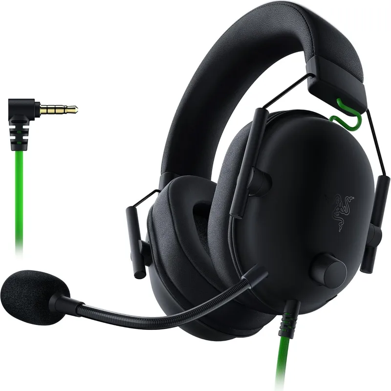 Razer ▫️ BlackShark V2 X - Auscultadores para jogos (Auscultadores com fios com driver de 50 mm, cancelamento de ruído para PC, Mac, PS4, Xbox One e Switch) Preto
