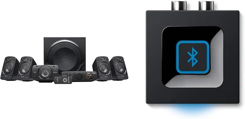 Logitech ▫️ Z906 - Altifalantes estéreo Bluebox - Adaptador de áudio Bluetooth