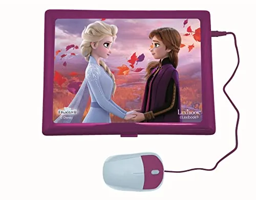 LEXIBOOK ▫️ Disney Frozen 2 - Computador portátil educativo e bilingue francês/inglês - Brinquedo para meninas com 124 atividades educativas, jogos e música com a Elsa e a Anna - Azul/Roxo, JC598FZi1 3