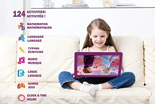 LEXIBOOK ▫️ Disney Frozen 2 - Computador portátil educativo e bilingue francês/inglês - Brinquedo para meninas com 124 atividades educativas, jogos e música com a Elsa e a Anna - Azul/Roxo, JC598FZi1 6