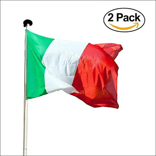 KliKil ▫️ Bandeira Grande da Itália - Conjunto de 2 bandeiras, bandeira italiana em poliéster náutico. Resistente ao vento, Bandeira da Itália - 150 x 90 cm 6