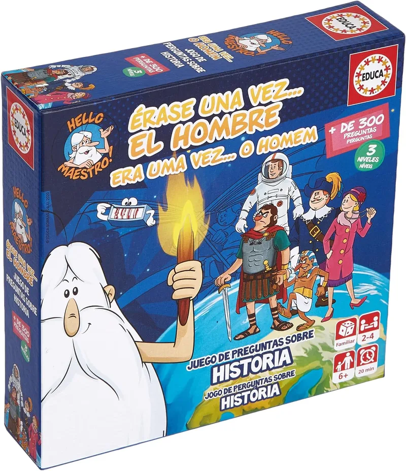 Educa ▫️ Era uma vez o Homem | Jogo de mesa educativo para toda a família com mais de 300 perguntas e respostas sobre História | A partir dos 6 anos (18856)