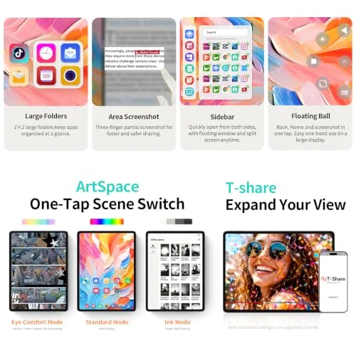 TECLAST ▫️ Tablet ArtPad de 13,2 polegadas, 2,2K, Android 16, 120 Hz, processador Octa-Core T7300 a 2,2 GHz, bateria de 10 000 mAh/18 W, 48 GB de RAM + 128 GB (8 TB TF), 4G LTE Dual SIM, 5G, Wi-Fi, Widevine L1/GPS/OTG, Tablets de Jogos com IA Gemini 6