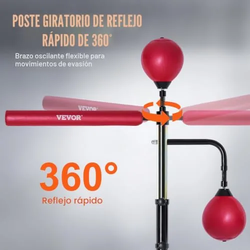 VEVOR ▫️ Saco de boxe com suporte ajustável, 965 x 480 x 1580 mm, para adolescentes e adultos – modelo independente com luvas de treino, vermelho 4