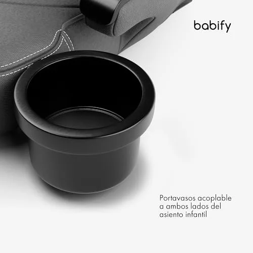 Star Ibaby ▫️ Babify Cadeira de carro Isofix 15-36 kg - Para crianças dos 3 aos 12 anos, encosto de cabeça ajustável em 12 posições, porta-copos removível, dobrável, capa lavável, em conformidade com a norma R129 da UE, cinzenta 4