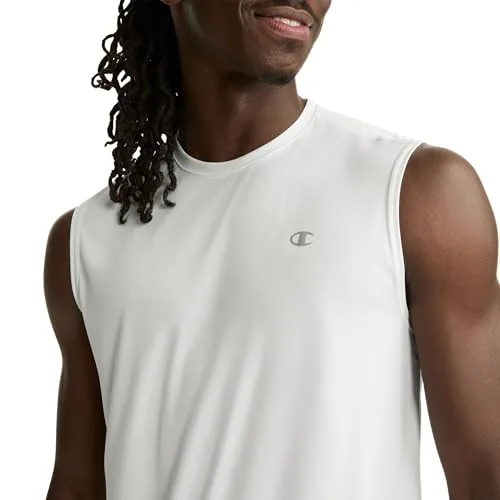 Champion ▫️ Camisola sem mangas Camisola desportiva tipo «muscle tank», com tecnologia de absorção de humidade, Camisola «muscle tank» para homem (tamanhos normais ou grandes e altos) Camisola para homem (pacote de 1) 3