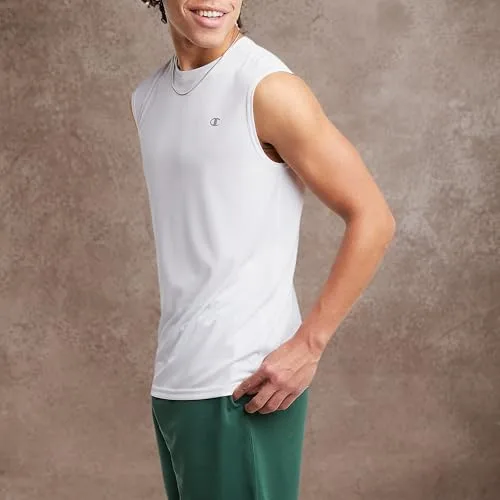 Champion ▫️ Camisola sem mangas Camisola desportiva tipo «muscle tank», com tecnologia de absorção de humidade, Camisola «muscle tank» para homem (tamanhos normais ou grandes e altos) Camisola para homem (pacote de 1) 5