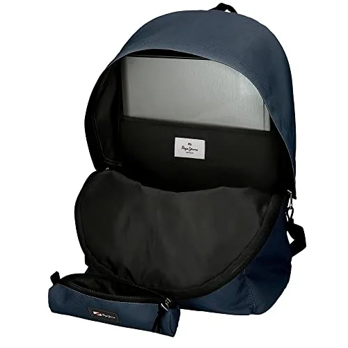 Pepe Jeans ▫️ Aris, Mochila-estojo unissexo para crianças, azul-marinho, M 6