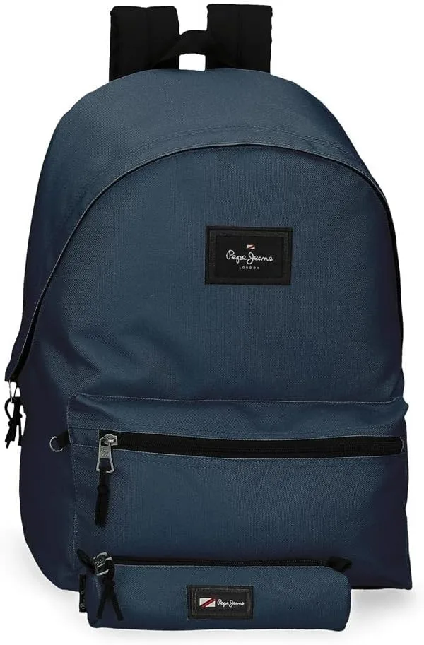 Pepe Jeans ▫️ Aris, Mochila-estojo unissexo para crianças, azul-marinho, M