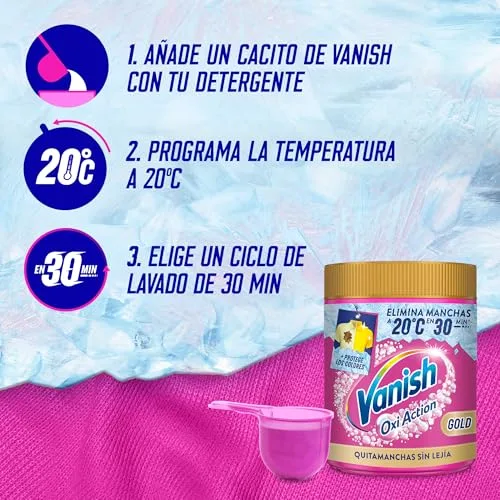 Reckitt ▫️ Vanish Oxi Action Multipoder - Removedor de manchas multifuncional para a roupa, em pó, sem lixívia, 400 g. 6