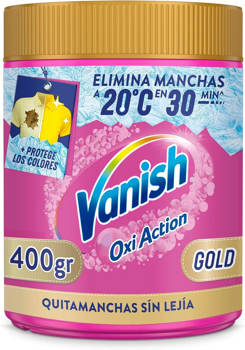 Reckitt ▫️ Vanish Oxi Action Multipoder - Removedor de manchas multifuncional para a roupa, em pó, sem lixívia, 400 g.