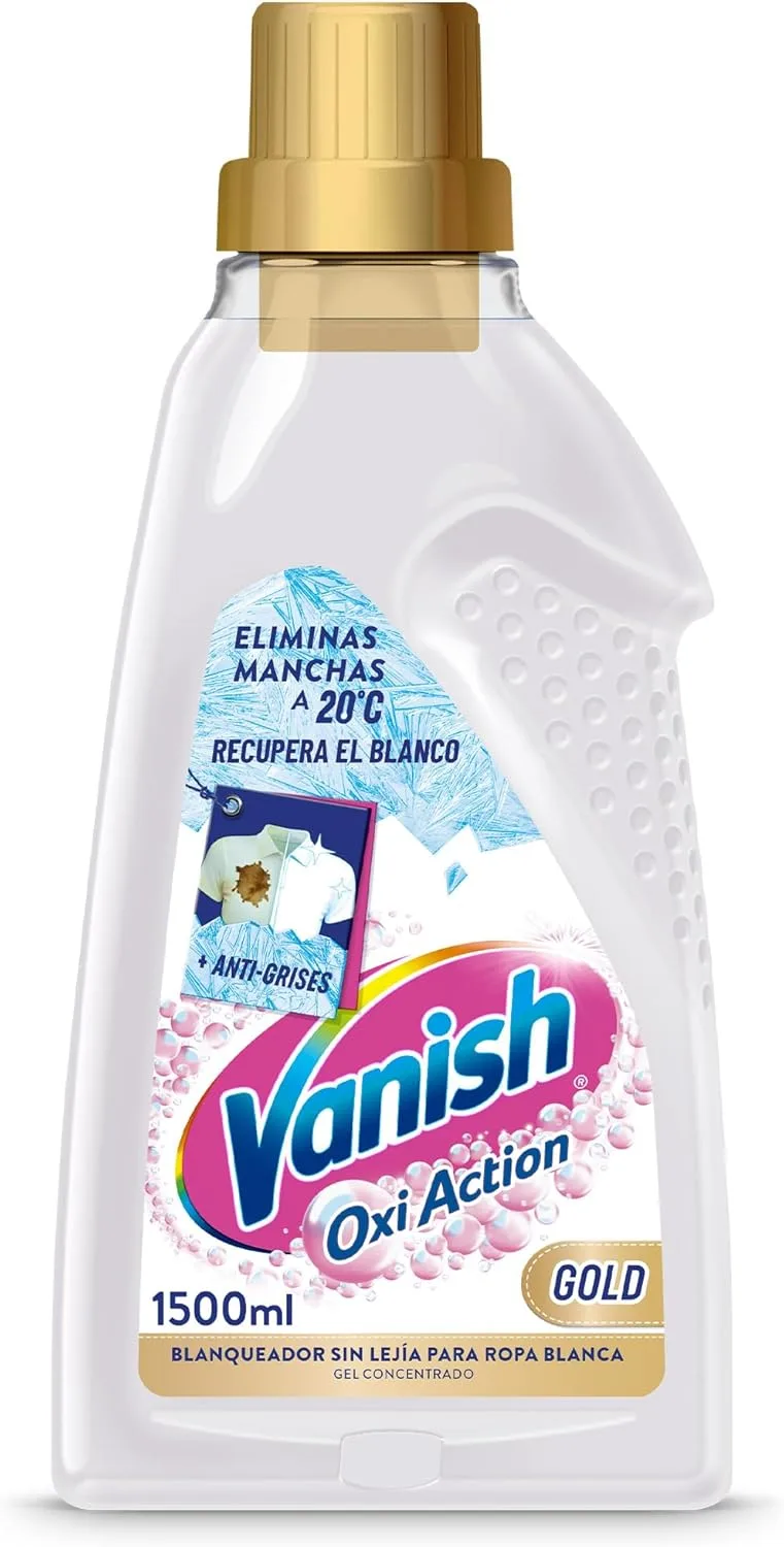 Vanish ▫️ Oxi Advance Removedor de manchas e branqueador para roupa branca, sem lixívia, aroma a rosa, em gel, 1500 ml