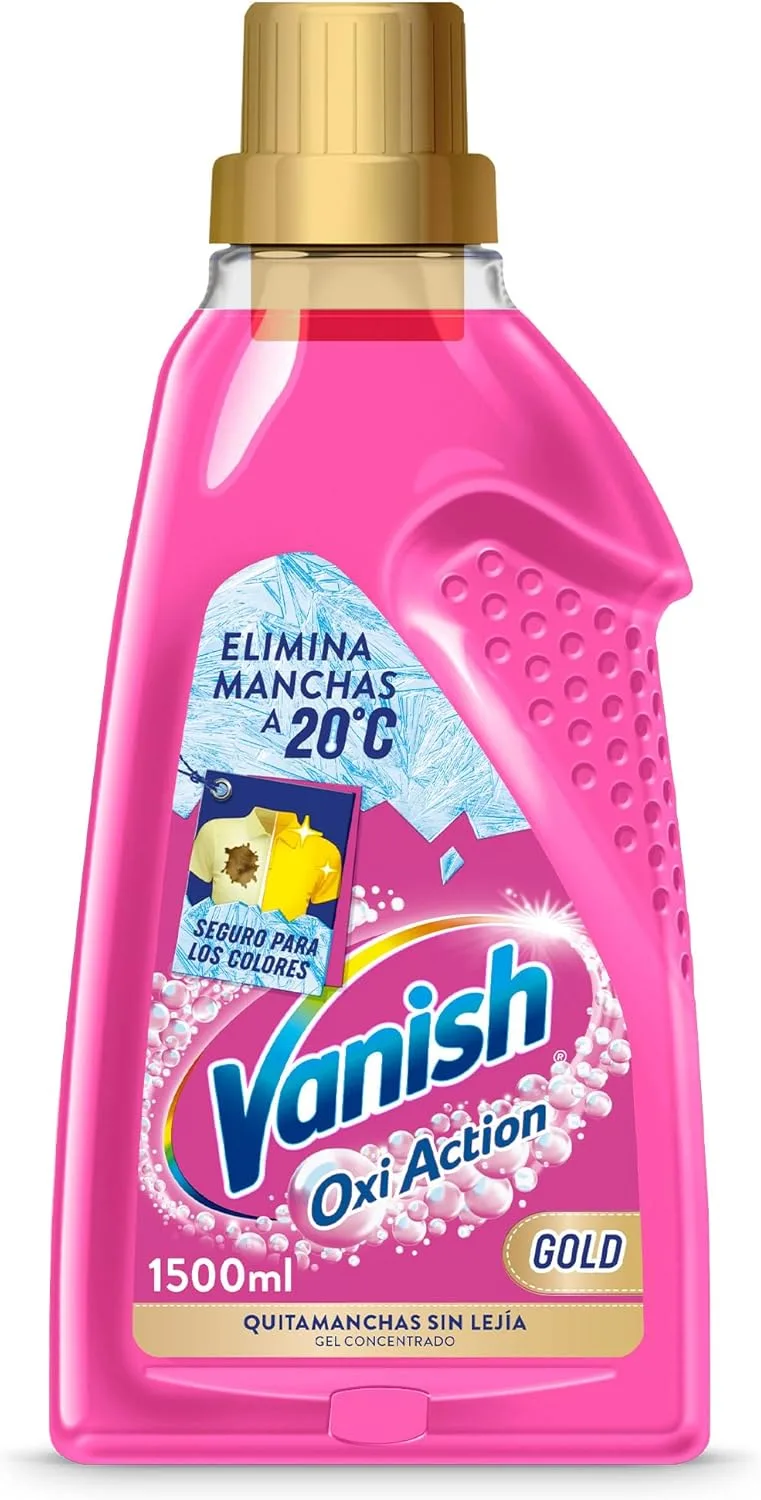 Vanish ▫️ Oxi Action Gold Tira-nódoas multiusos para a roupa, tira-odor e desvanece, gel, sem lixívia, 1500ml