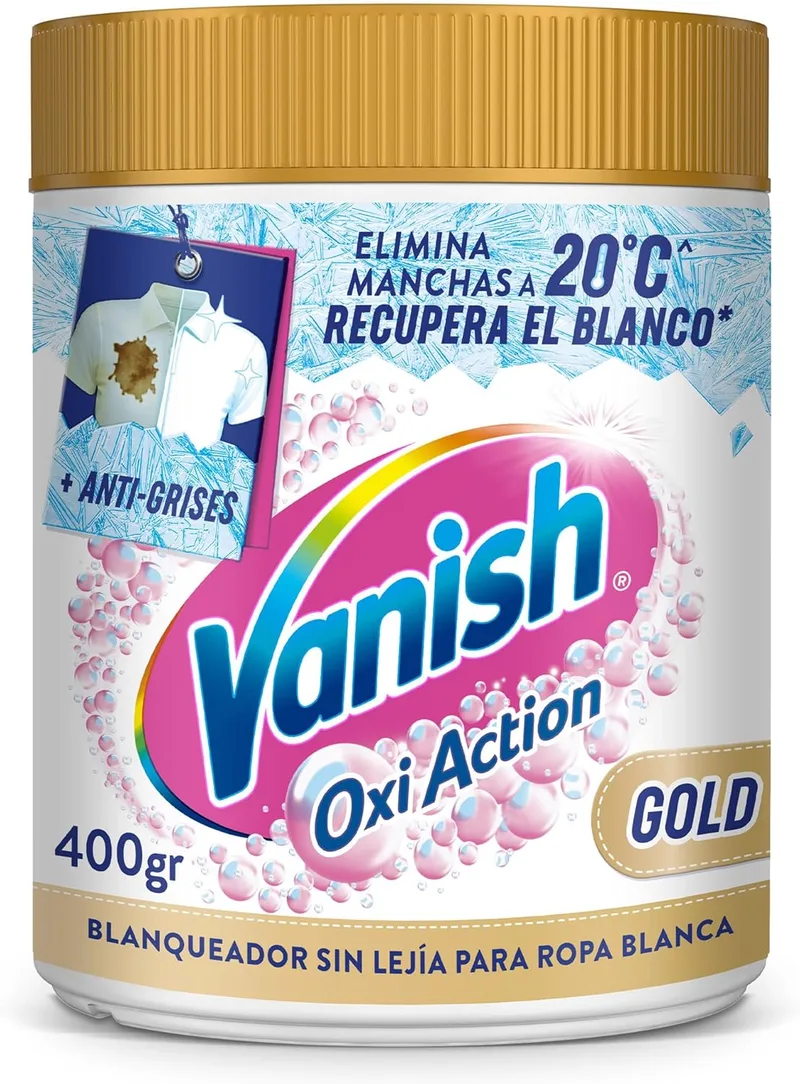 Vanish ▫️ Oxi Action Multipoder - Tira-nódoas multi-benefícios, branqueador e intensificador de roupa, para brancos, em pó, sem lixívia 400g