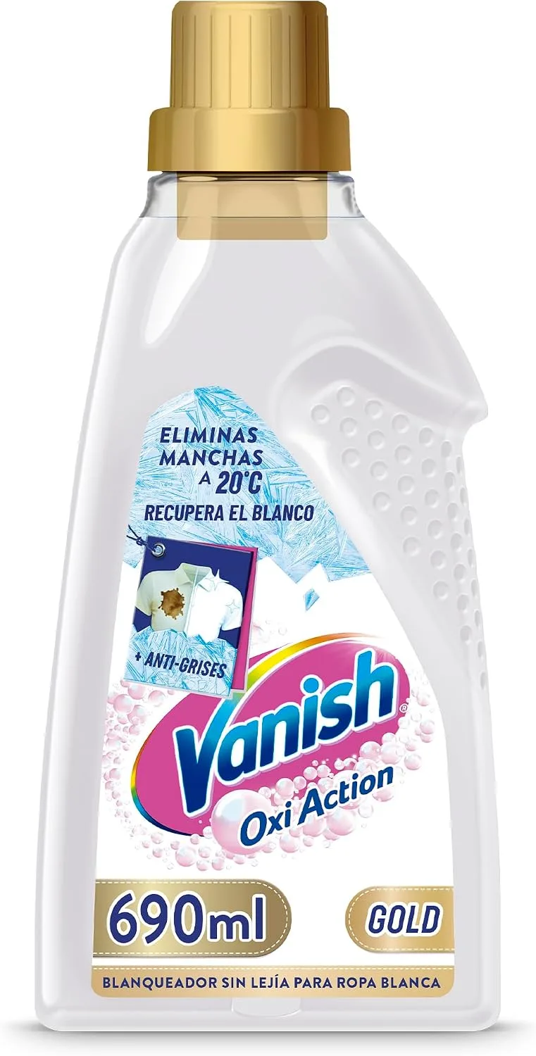Vanish ▫️ Reckitt Oxi Advance - Removedor de manchas e branqueador para roupa branca, em gel, sem lixívia - 690 ml.