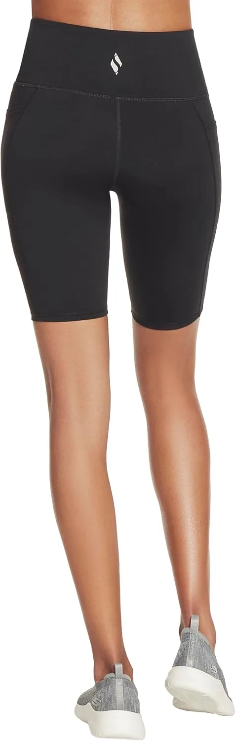Skechers ▫️ Calções Go Walk Slip Ins de cintura alta 10" Active Bike Shorts, preto, L para mulher