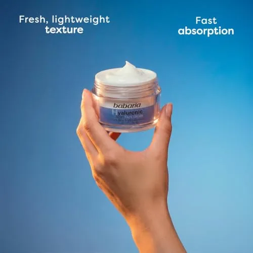 Babaria ▫️ Creme Antirrugas com Ácido Hialurónico | Creme Hidratante para Homem e Mulher com Ácido Hialurónico | Creme Antirrugas Ultra-Hidratante para Mulher, que confere volume e elasticidade, 50 ml 4