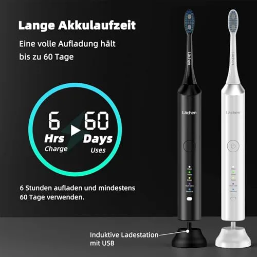 Lächen ▫️ Escova de dentes sónica com 5 modos, com estojo de viagem, IPX8 4