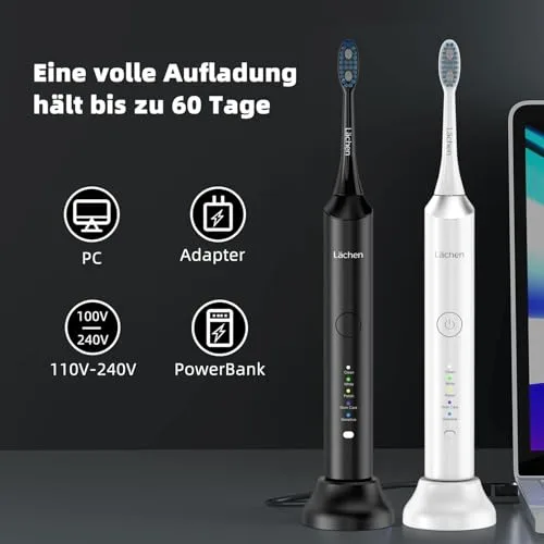 Lächen ▫️ Escova de dentes sónica com 5 modos, com estojo de viagem, IPX8 5