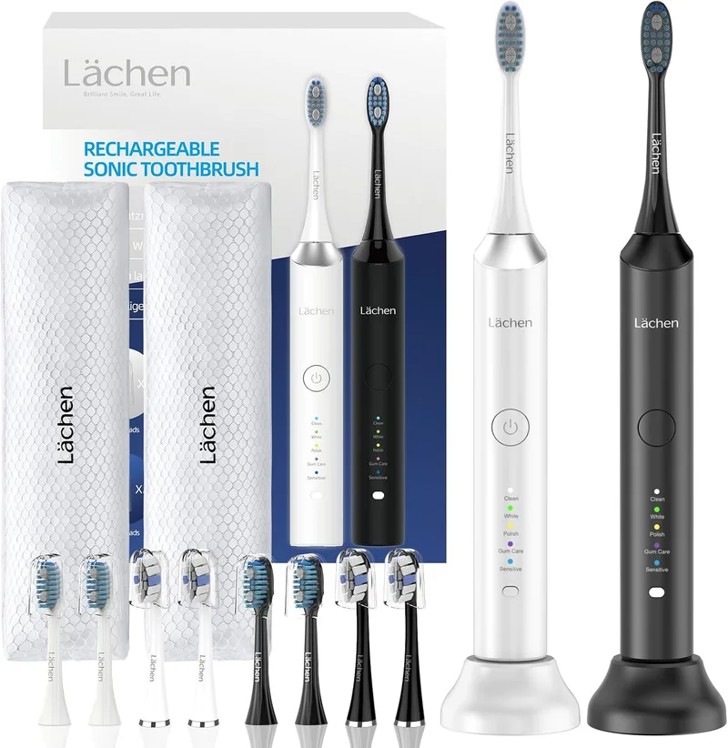 Lächen ▫️ Escova de dentes sónica com 5 modos, com estojo de viagem, IPX8