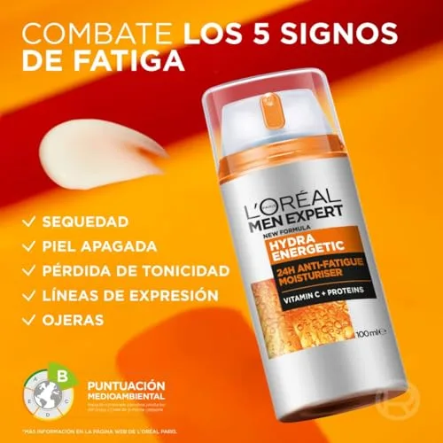 L'Oreal Paris Men Expert ▫️ L'Oréal Paris Men Expert Hydra Energetic Creme Hidratante Antifatiga, 100 ml 4