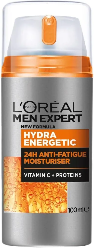 L'Oreal Paris Men Expert ▫️ L'Oréal Men Expert Hydra Energetic 24h Anti-Fatigue Moisturising Cream for Men, Creme de Rosto de Uso Diário, Energizante, Formato 100 ml,