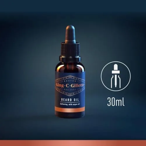 King C. Gillette ▫️ Óleo para barba para homem com óleo de argão vegetal, jojoba, abacate, sementes de macadâmia e óleo de amêndoa, 30 ml 5