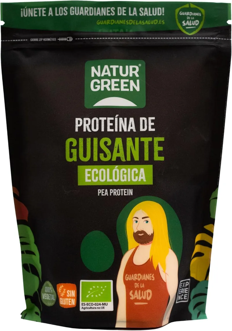 NaturGreen ▫️ Proteína de Ervilha Biológica, Concentrado de Proteína Biológica, Superalimento, Proteína e Aminoácidos em Pó, 100% Vegan - 500g