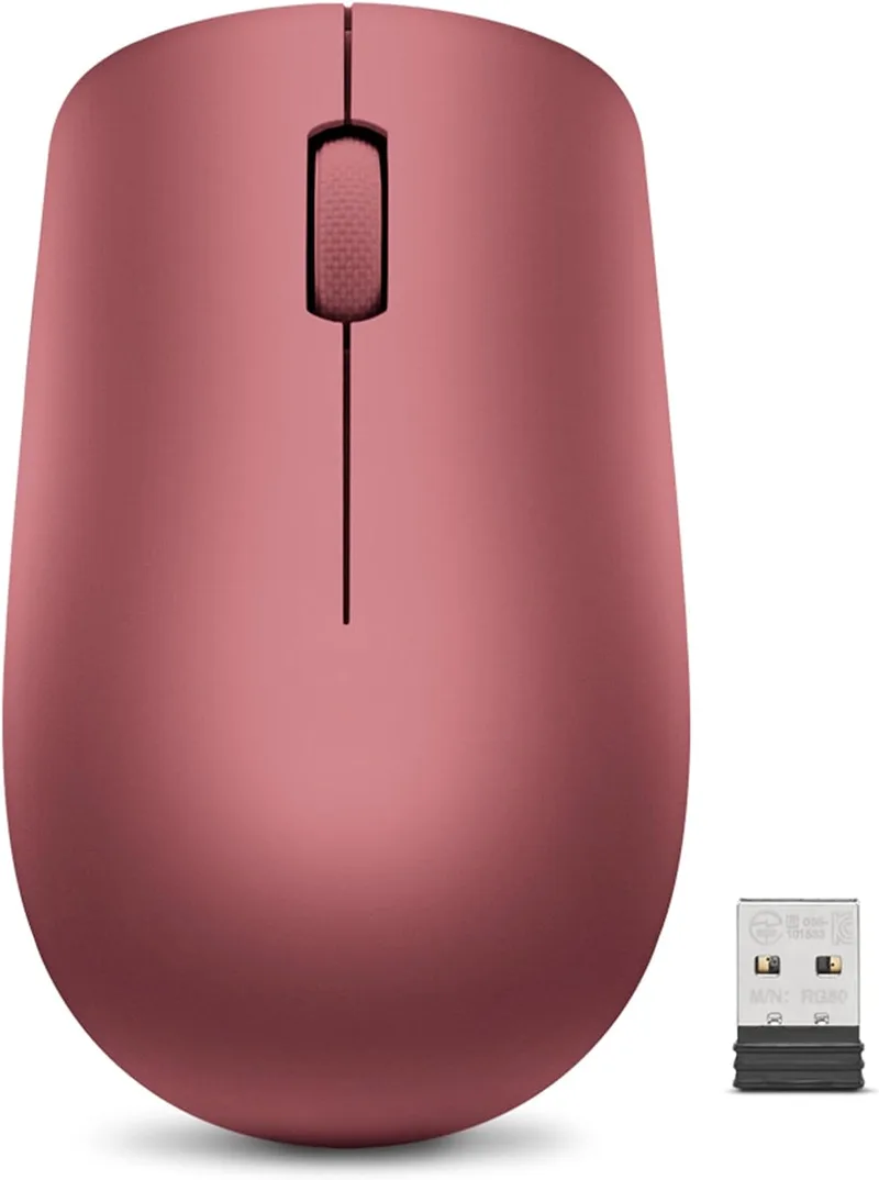 Lenovo ▫️ GY50Z18990 530 - Rato sem fios de 2,4 GHz, recetor USB Nano, 1200 dpi, ambidestro, cor vermelho cereja